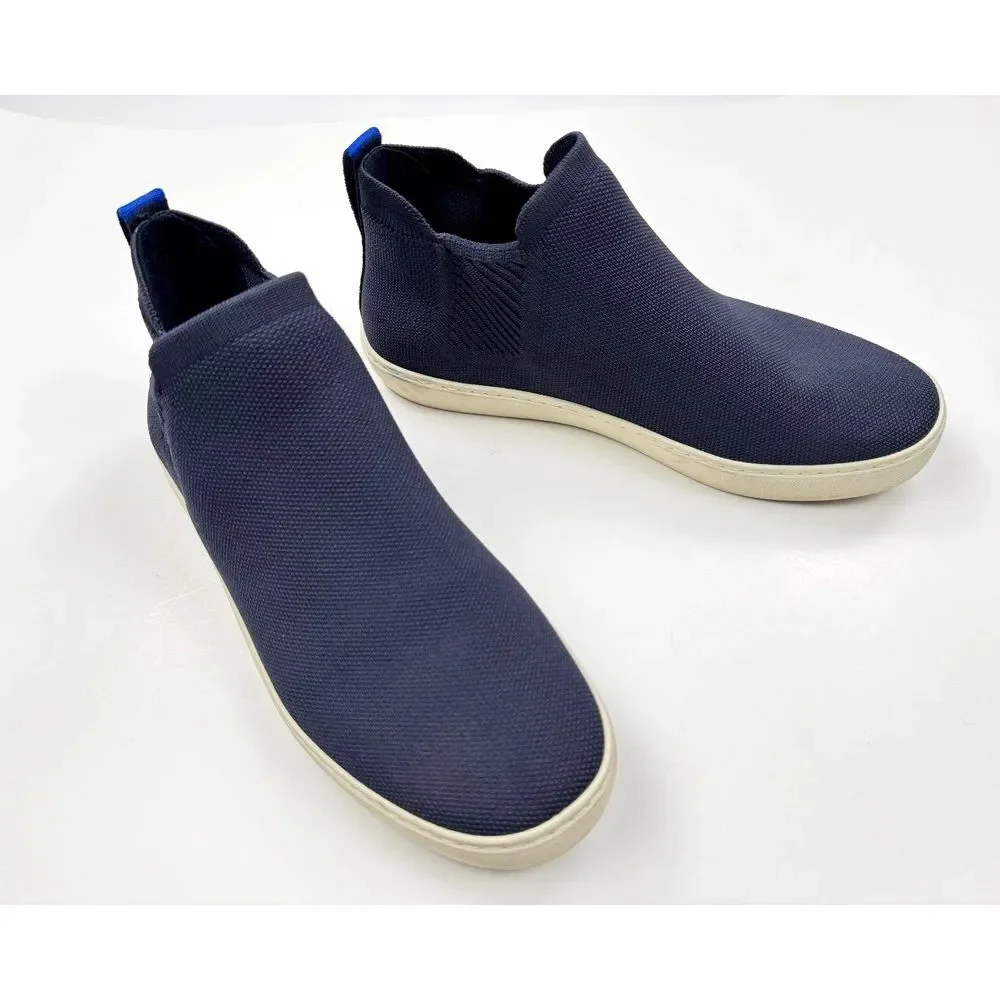 Rothy's Chelsea Boots Women 11 $145 Knit Comfort Washable Sneaker Round Toe Navy